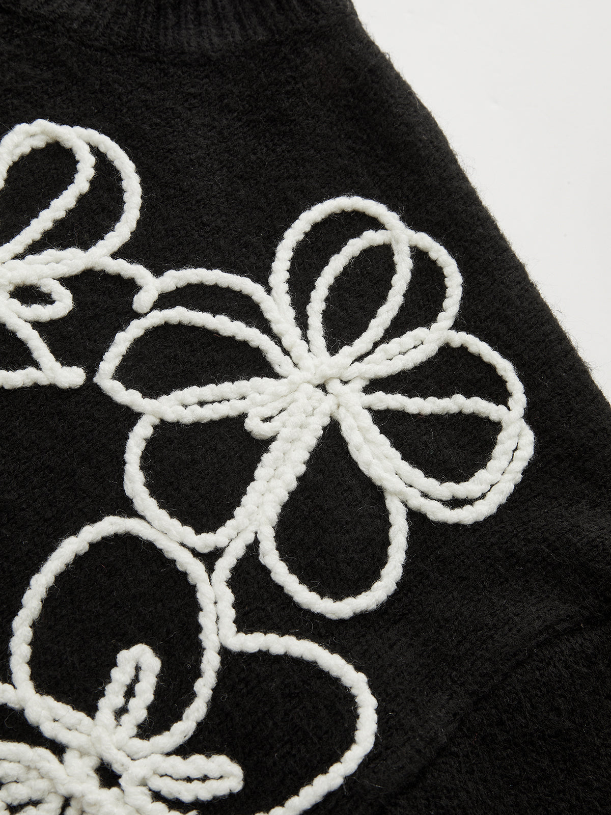 Floral Embroidery Wool-Blend Sweater