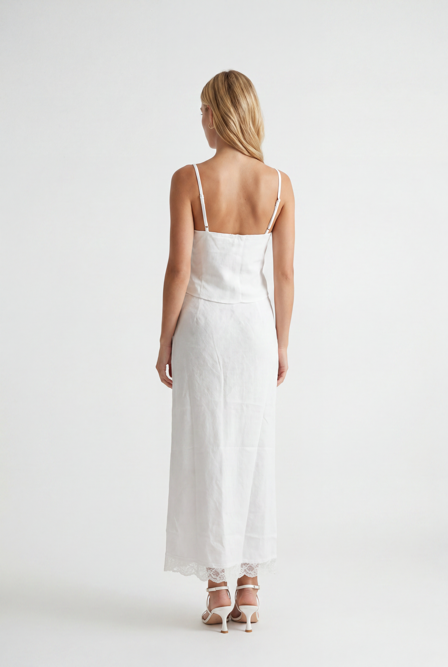 Everly Lace Trim Midi Skirt