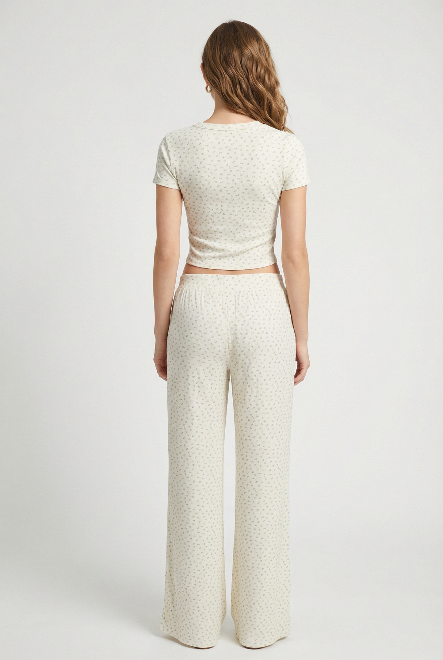 Jayme Ditsy Floral Ribbed Pant