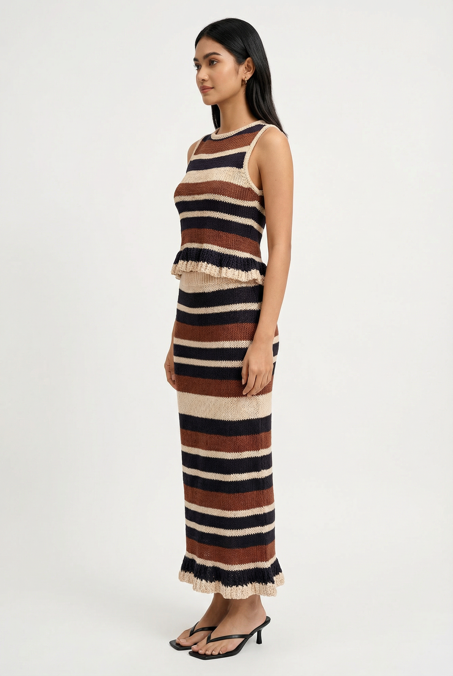 Mexi Stripe Midi Crochet Skirt