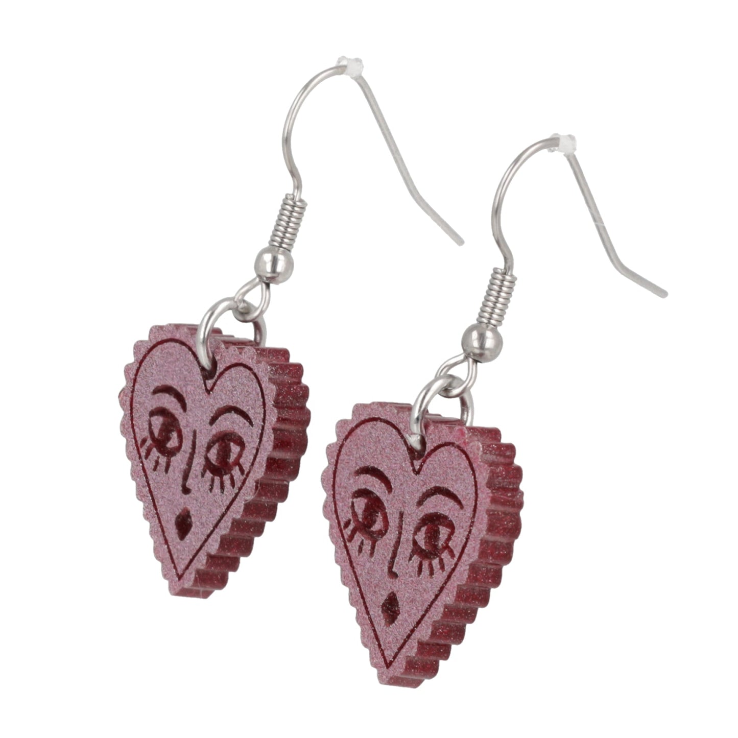 Ooh La La! Heart Face Earrings
