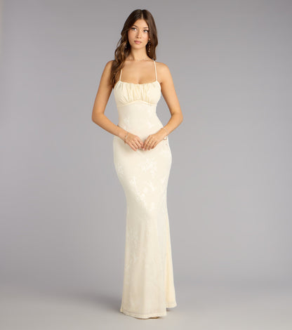 Elaine Jacquard Mesh Mermaid Dress