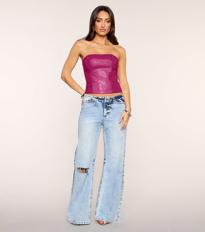 Glitz Game Tube Rhinestone Corset Top