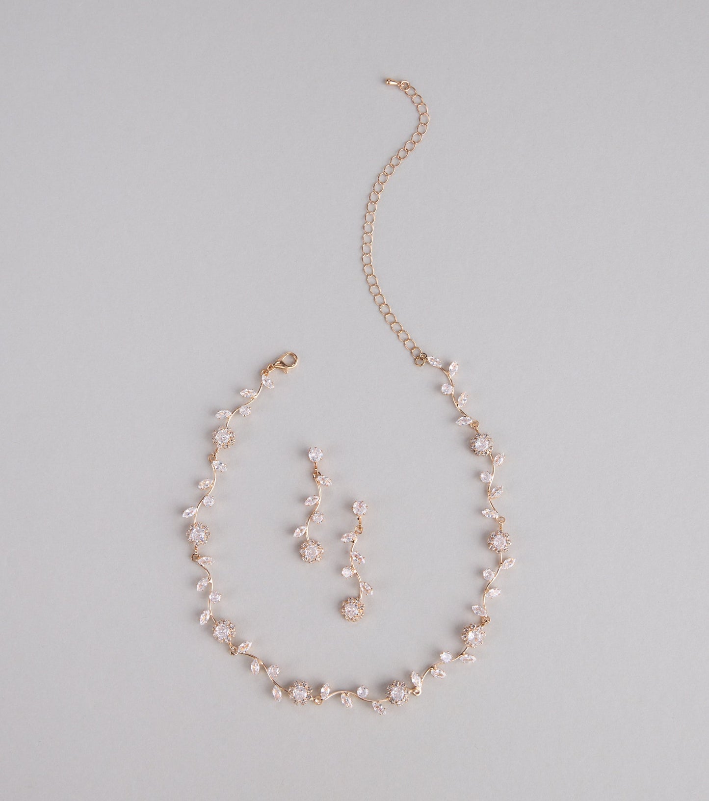 Floral Beauty Necklace And Earrings Set