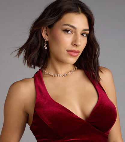 Floral Beauty Necklace And Earrings Set