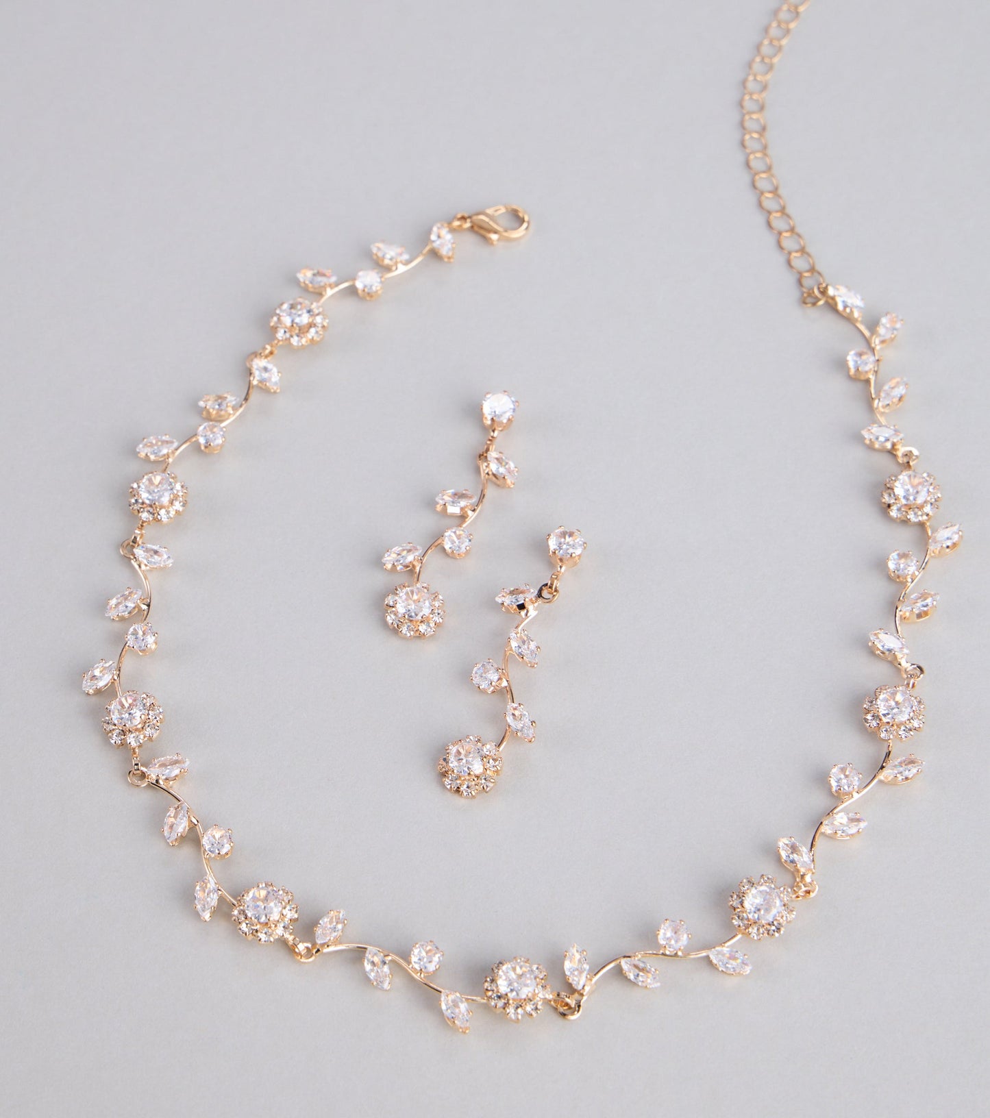 Floral Beauty Necklace And Earrings Set