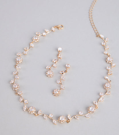 Floral Beauty Necklace And Earrings Set