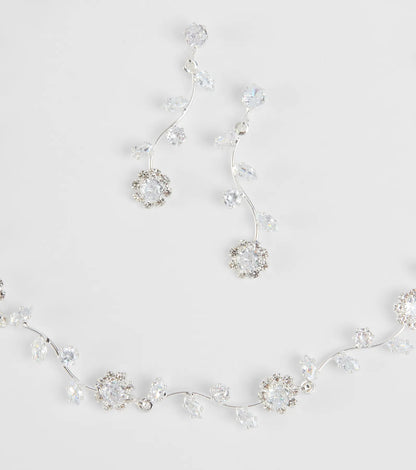 Floral Beauty Necklace And Earrings Set