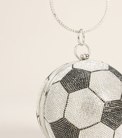Kicked A Goal Soccer Rhinestone Bag