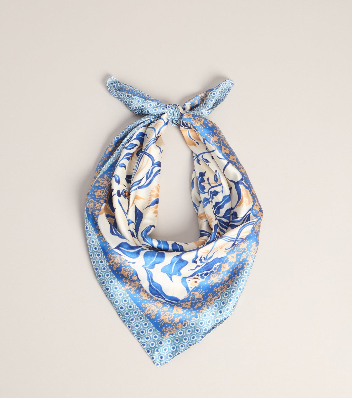 Euro Summer Satin Floral Scarf