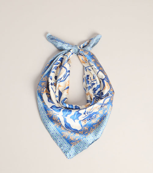 Euro Summer Satin Floral Scarf