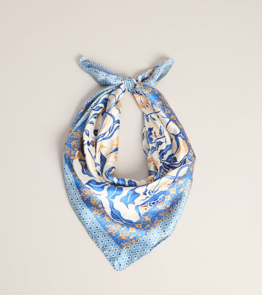 Euro Summer Satin Floral Scarf