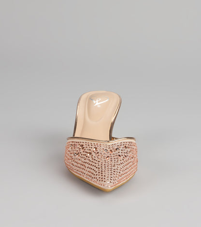 Crystal Beam Pointed Toe Mules