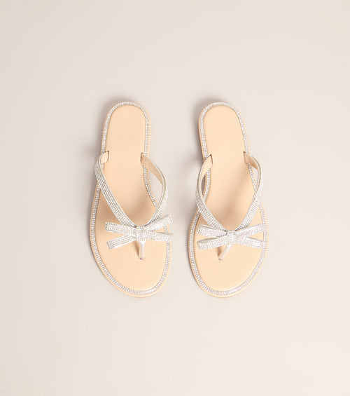 Cute Shine Sparkle Bow Sandals