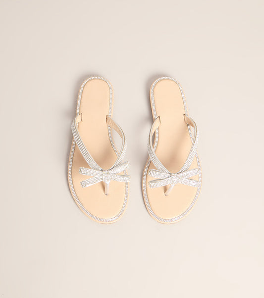 Cute Shine Sparkle Bow Sandals