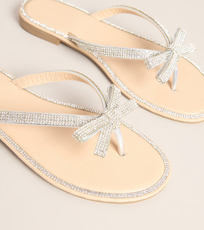 Cute Shine Sparkle Bow Sandals