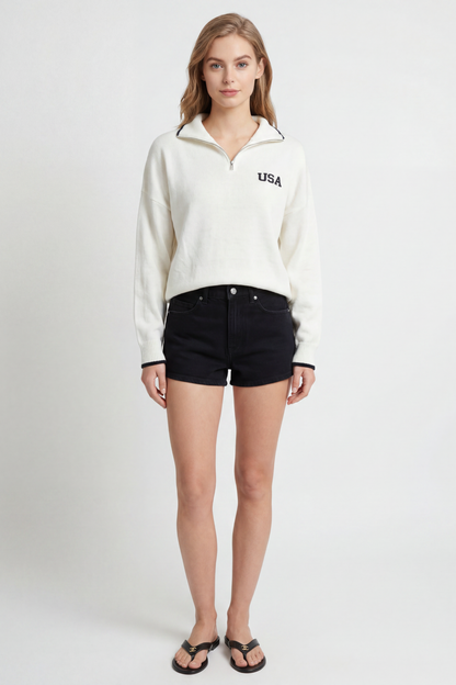 All American 1/4 Zip Sweater