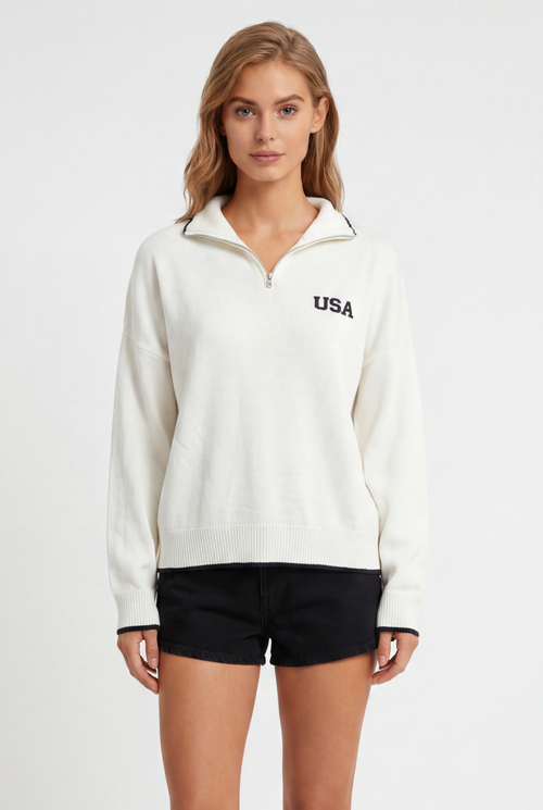 All American 1/4 Zip Sweater