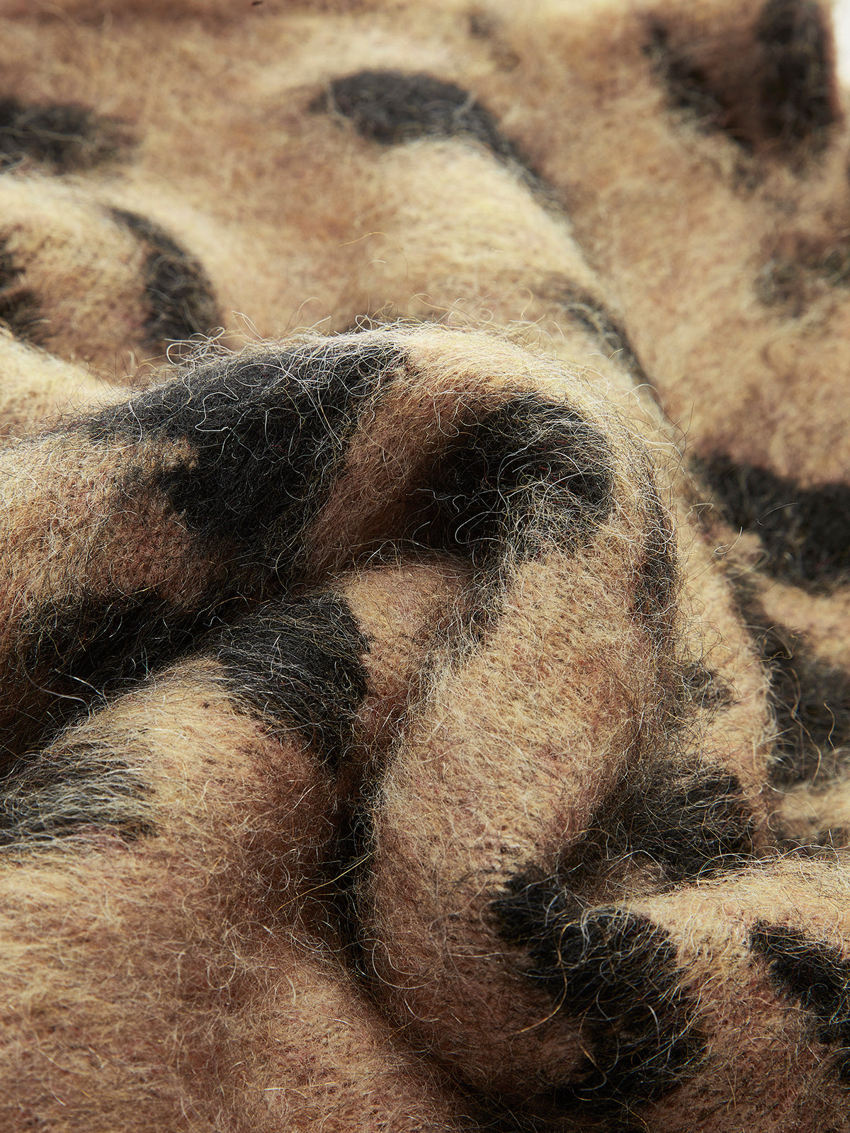 Wool-Blend Leopard Fuzzy Sweater