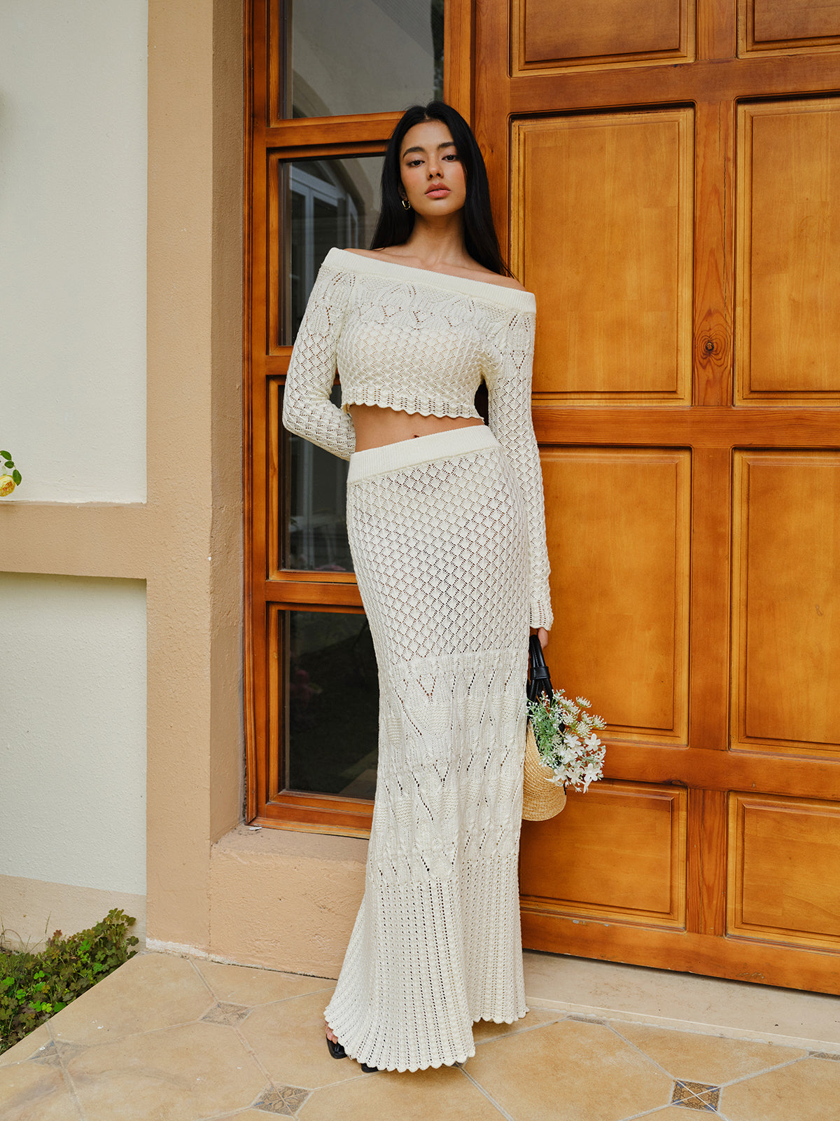 Cotton Crochet Sweater Skirt