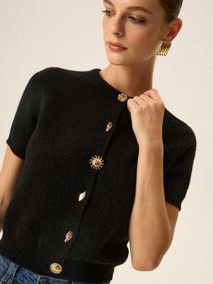 Metal Detail Knit Cardigan