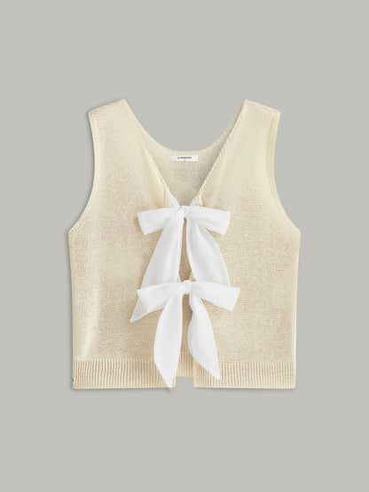 Bow Tie Knit Top