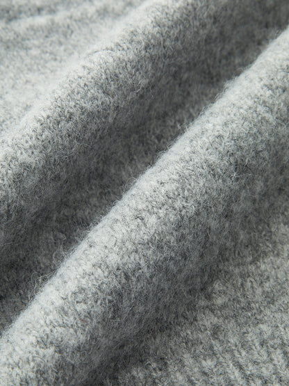Metal Button Wool Blend Cardigan