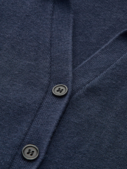 Collared Button Front Longline Knit Cardigan