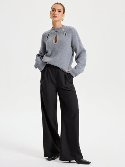 Cut-Out Knit Sweater