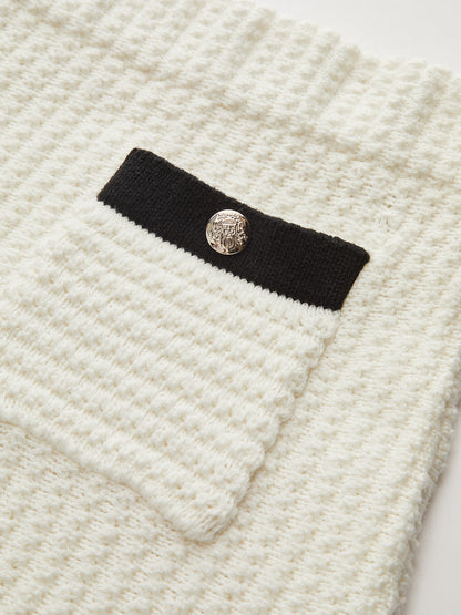Contrast Trim Knitted Top and Mini Skirt Set