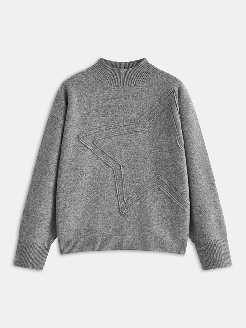 Star Applique Long-Sleeve Sweater