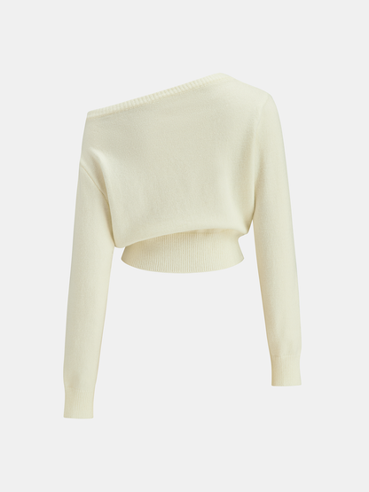 Off-Shoulder Knit Sweater
