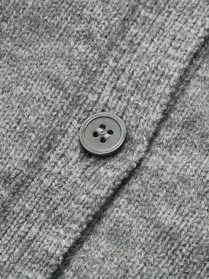Lace Hem Collared Knit Cardigan