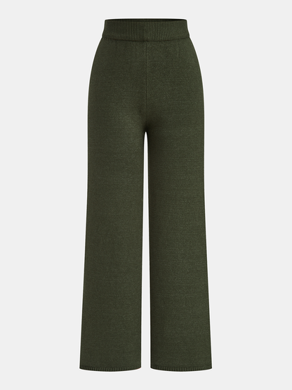 Cable Knit Sweater & Wide-Leg Pant Set