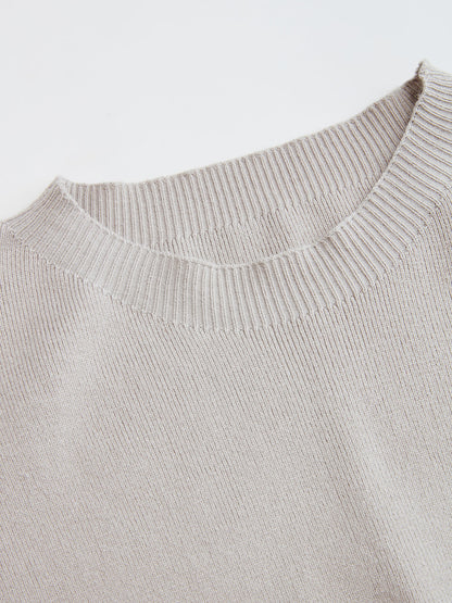 Zipper Cropped Sweater & Midi Skirt Set