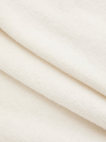 Contrast Trim Wool-Blend Short-Sleeve Knit Top