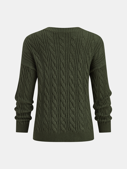 Cable Knit Sweater & Wide-Leg Pant Set