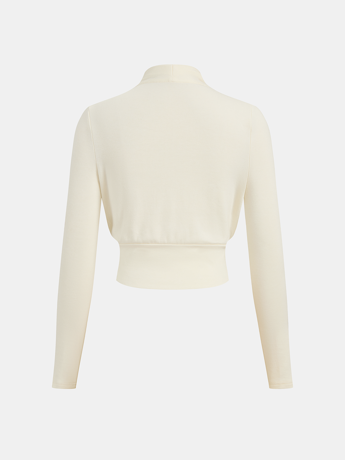 Wool-Blend Wrap Cinched Waist Top