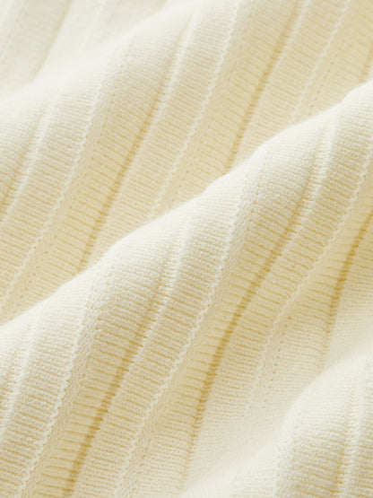 Ribbed Flared Hem Sleeveless Knit Top