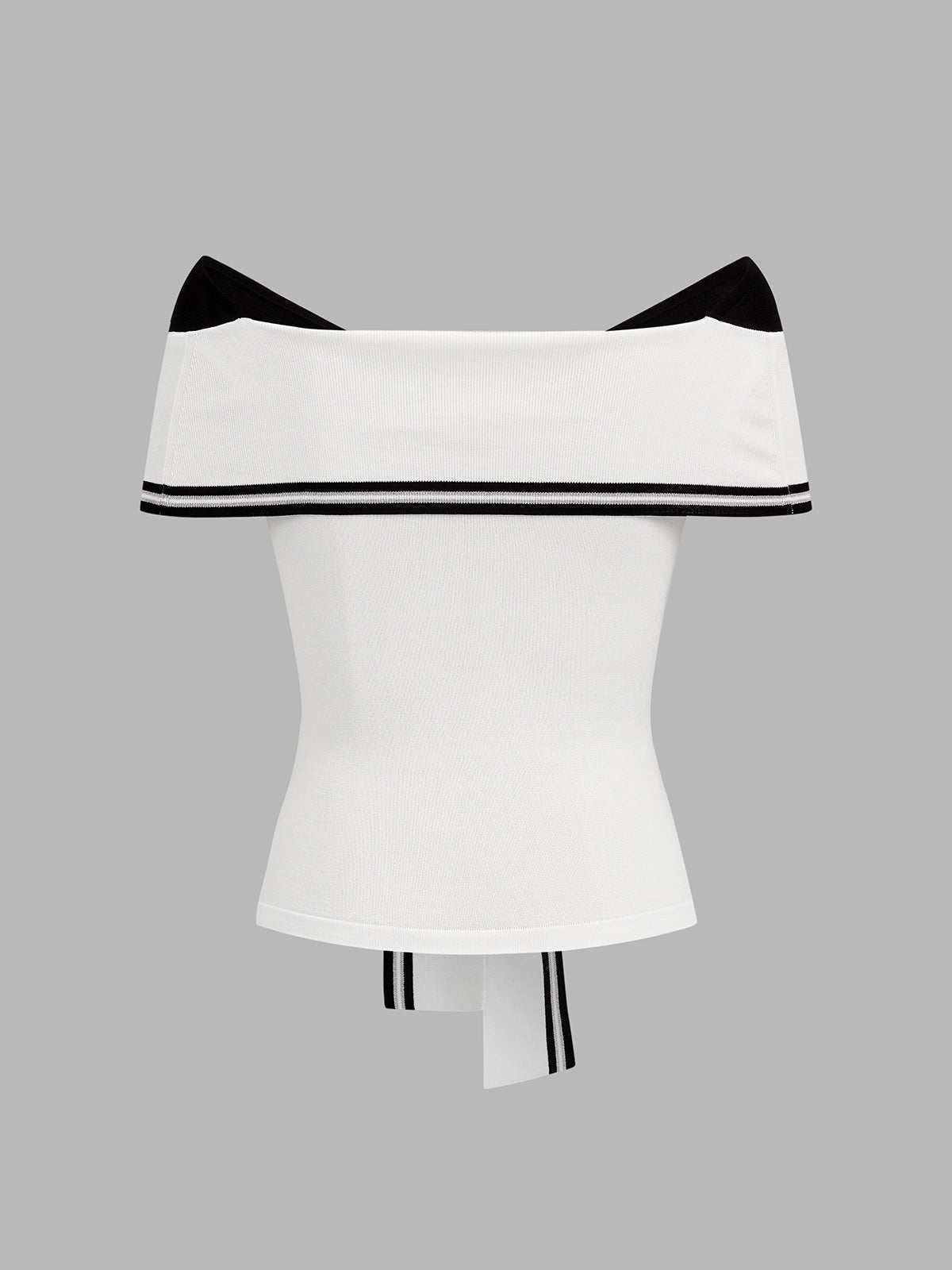 Color Block Off Shoulder Knit Top