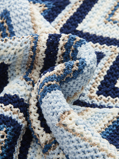 Zigzag Wave Crochet Sleeveless Knit Tank Top