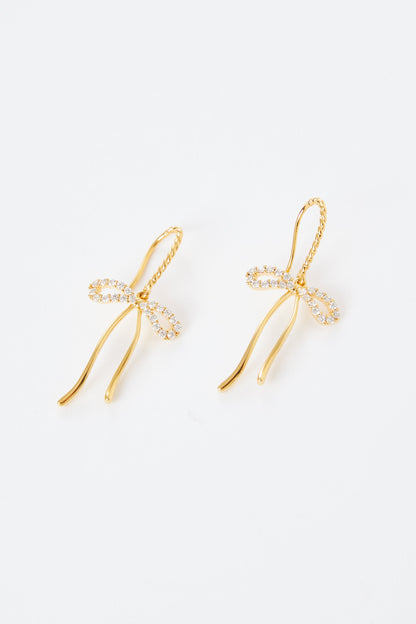 Belle Long Bow Drop  Earring