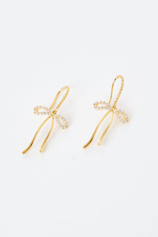 Belle Long Bow Drop  Earring