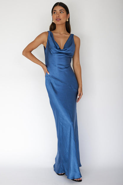 Cassiopeia Open Back Maxi Dress Navy