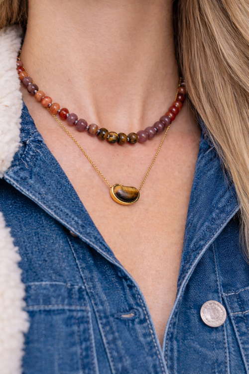 Cosmo Tiger Eye Pendant Necklace