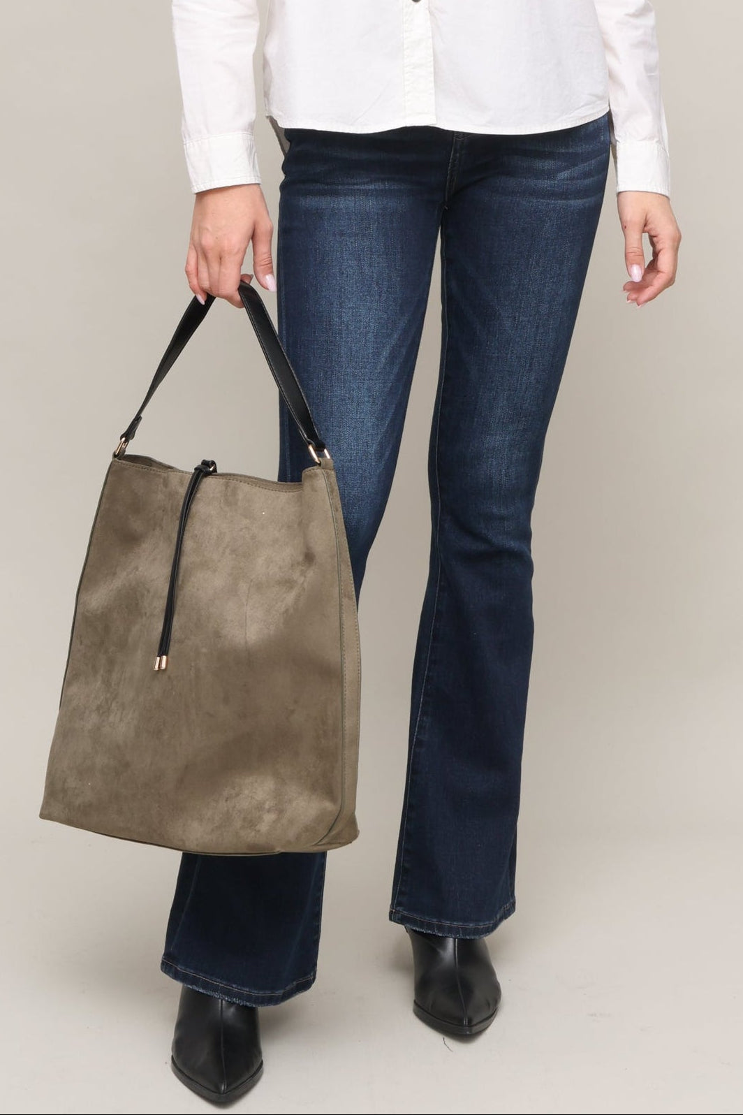 Felicity Bucket Suede Bag