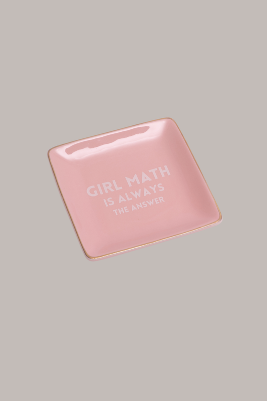 Girl Math Square Trinket Tray