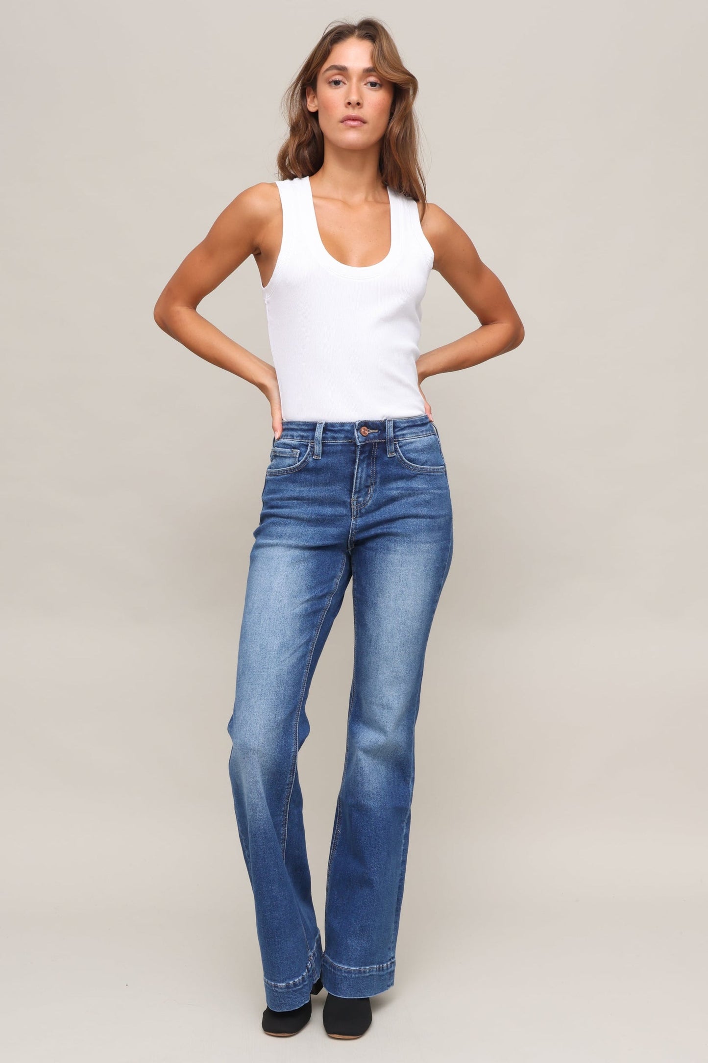 High Rise Trouser Hem Relax Flare