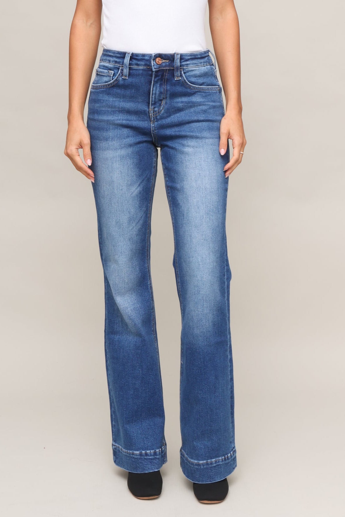 High Rise Trouser Hem Relax Flare