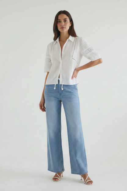 High Rise Wide Leg Drawstring